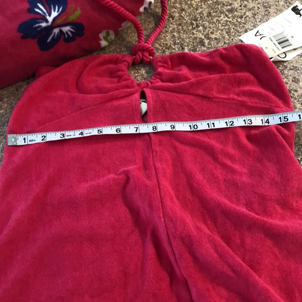 NWT Cocoa Pink Swim Cover Up Dress Medium Terry Cloth With Imperfections - Picture 5 of 17
